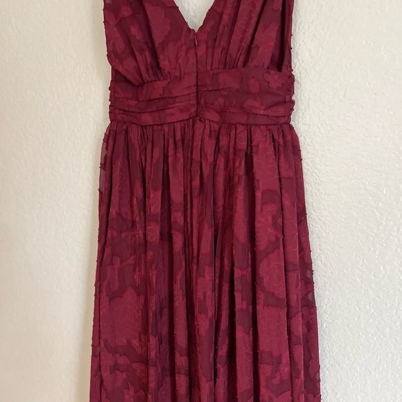 NWOT Sweet Sophistication Burgundy Burnout Floral Maxi Dress - Picture 8 of 10